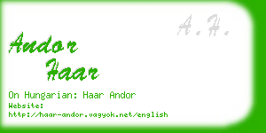 andor haar business card